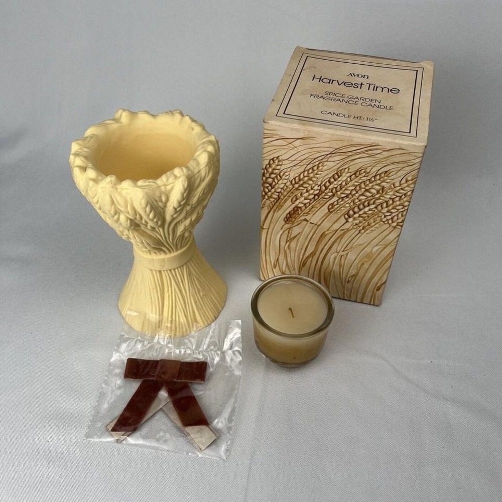 Vintage Thanksgiving Fall 1980s Avon Harvest Time Spice Garden‎ Fragrance Candle
